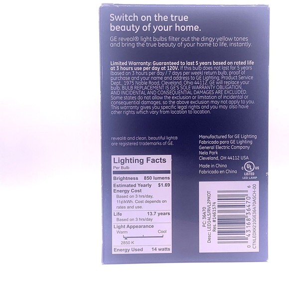 Reveal LED Bright Stik Light Bulb 14 Watt 850 Lumens 2-Pack Enhanced Spectrum - Picture 2 of 4